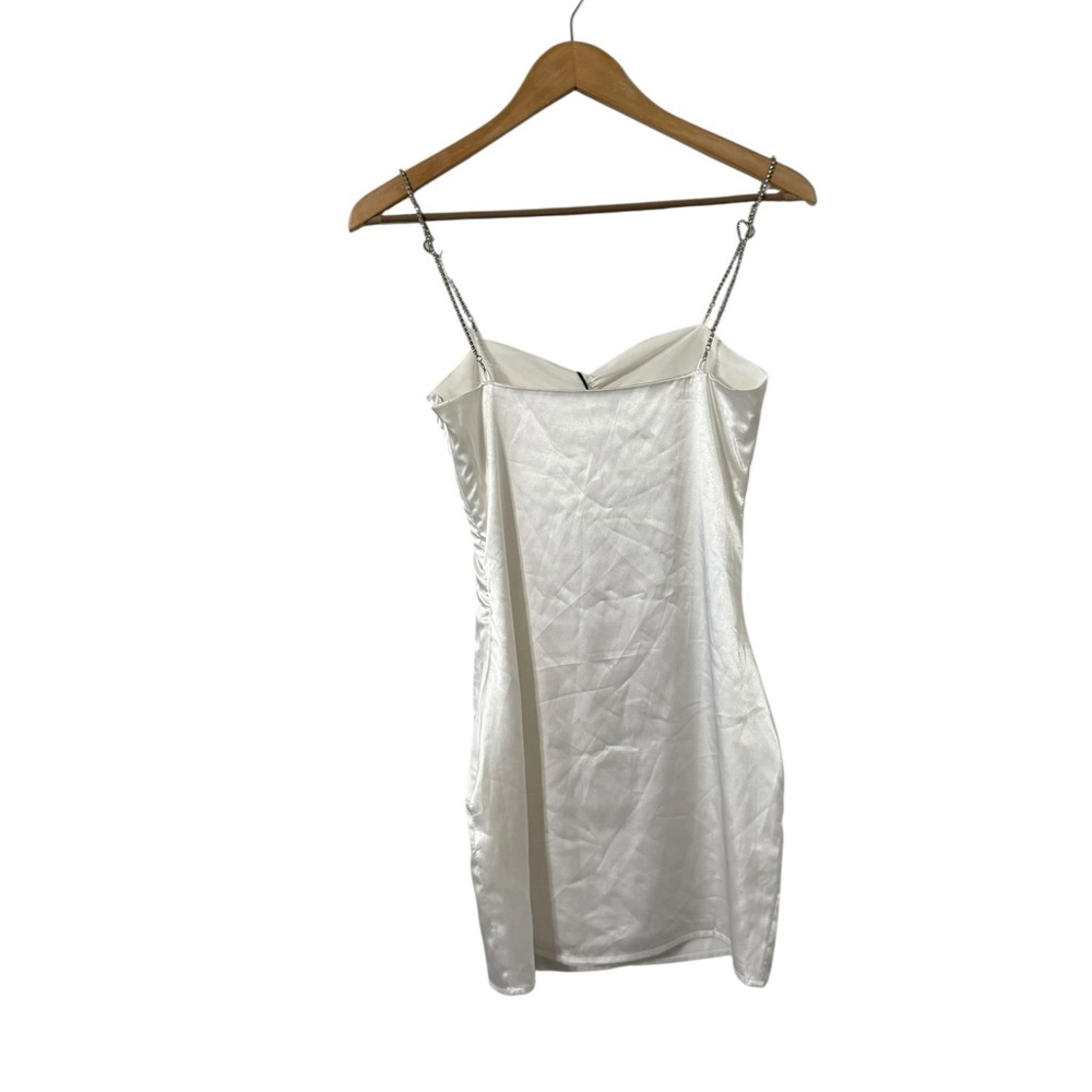 NWT REVOLVE Superdown Tabitha Heart Rhinestone Satin Mini Dress - Picture 4 of 7